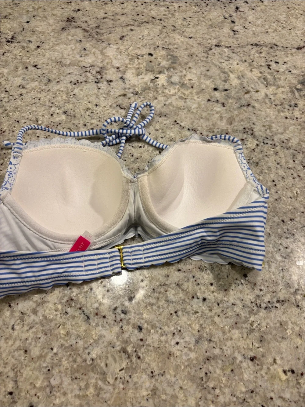 Victoria's Secret Blue and White Printed Bikini Set 3 pcs